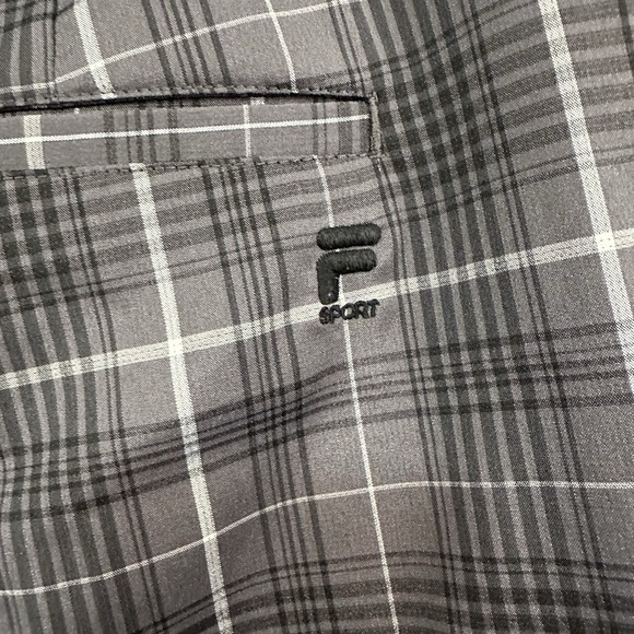 Fila Sport‎ Golf Shorts Men's Sz 36 Black Plaid Chino Lightweight - Picture 5 of 9